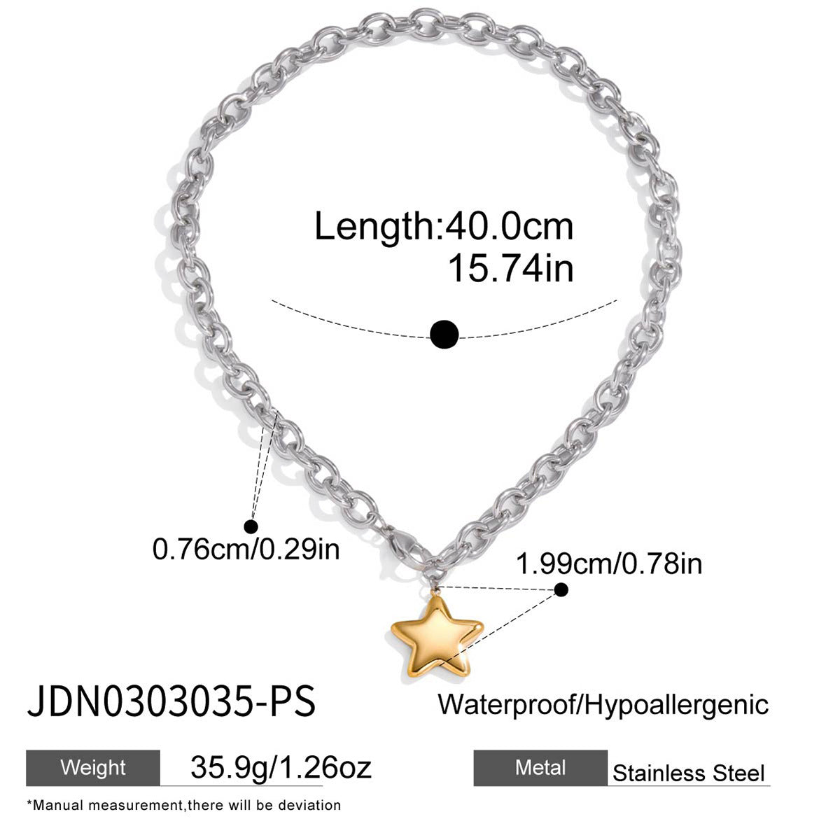 Five-Pointed Star Stainless Steel Necklace Light Luxury Niche Jewelry for Women High-End Titanium Steel Bracelet Accessories