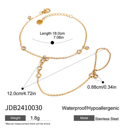 Stainless Steel Zircon Pearl Interlocking Bracelet Light Luxury High-end Feel Titanium Steel Non-fading Jewelry