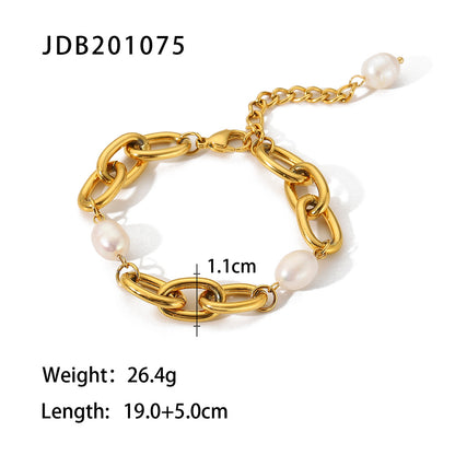 Jewelry Stainless Steel Pearl Bracelet High-end Feel Hand Accessories Layered Titanium Steel Bracelet Non-fading for Women