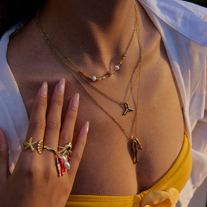 Stainless Steel Necklace Accessories for Women, Design Sense Summer Titanium Steel Jewelry, High-End Light Luxury Niche Choker