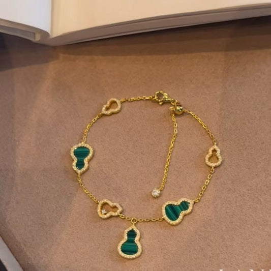 Gourd Malachite Bracelet Niche Design Versatile Simple High-end Feel Personalized Fashion