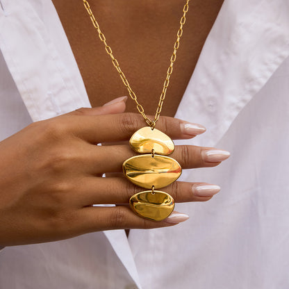 Titanium Steel Irregular Pendant Earrings Light Luxury High-end Necklace Non-fading Ear Accessories Stainless Steel Jewelry