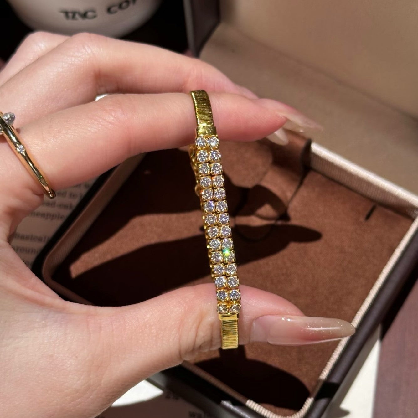 Pure Silver S925 Italian Imported Wire Wrapped Diamond Bracelet Simple Niche Design Light Luxury High-end Elegant Jewelry