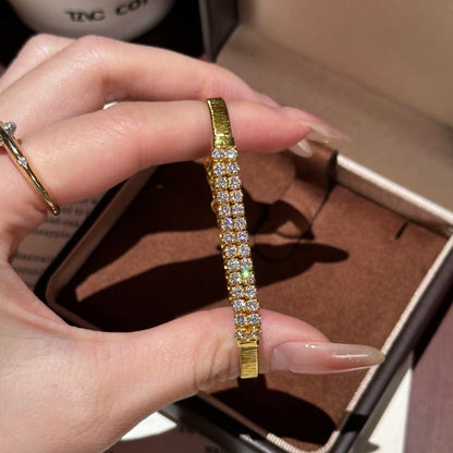 Pure Silver S925 Italian Imported Wire Wrapped Diamond Bracelet Simple Niche Design Light Luxury High-end Elegant Jewelry