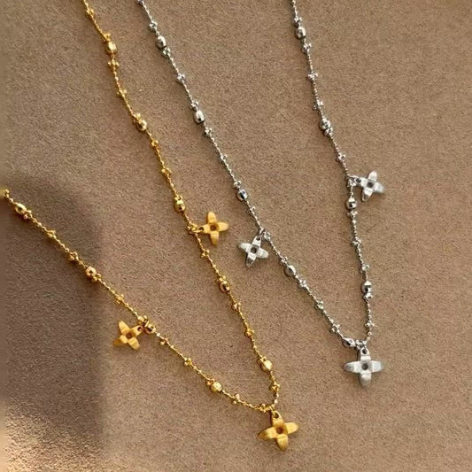 Brushed Craft Gardenia Tassel Fairy Chain Light Luxury Niche Design High-End Versatile Collarbone Chain Necklace