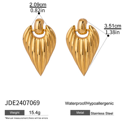 Heart-shaped Earrings Luxury High-end Feel 18K Gold Stainless Steel Necklace Accessories Women's Jewelry
