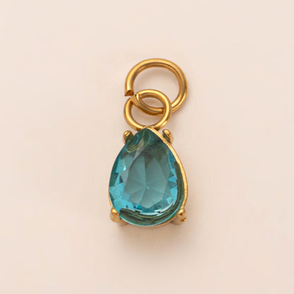 DIY Stainless Steel Coin Heart-Shaped Irregular Inlaid Zircon Agate Natural Stone Pendant Necklace Furnace Vacuum Electroplating