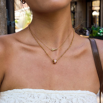 Slim Waist Titanium Steel Necklace Light Luxury Fortune Bead Collarbone Chain Baojia Stainless Steel Jewelry for Women with a Sense of Sophistication