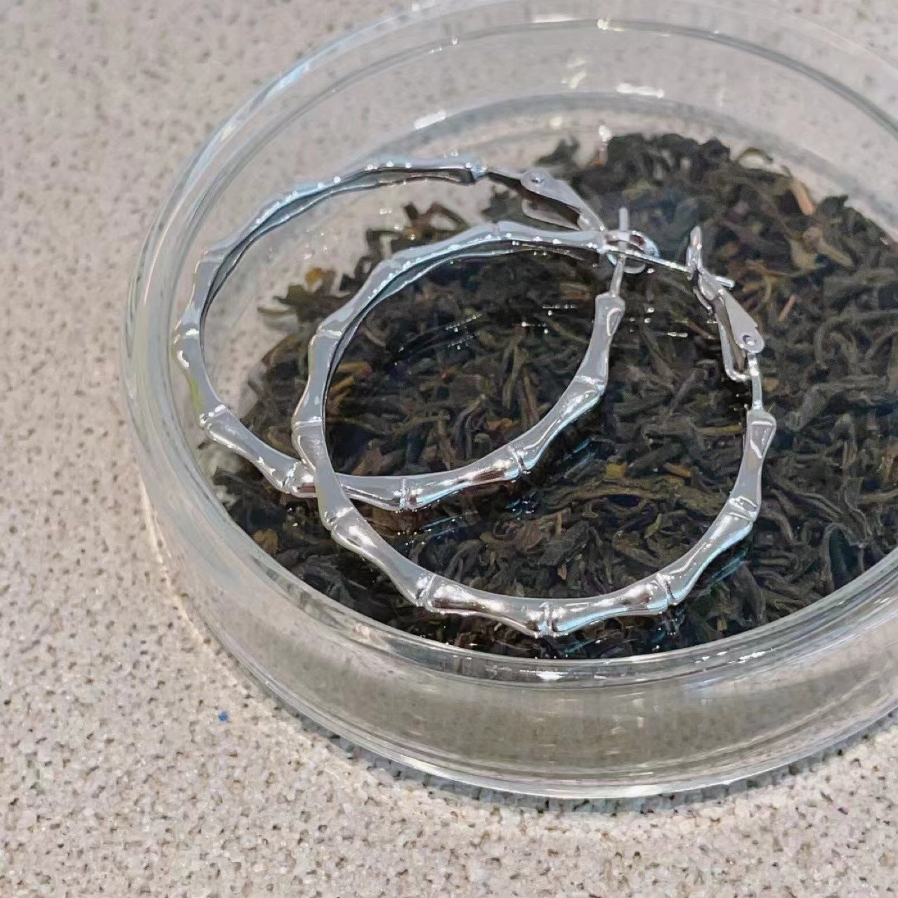 Korean Version Pure Silver 925 Large Hoop Earrings Bamboo Knot Dongdaemun Trendy Design Internet Celebrity Same Style Pure Silver Earrings Big Brand Elegant