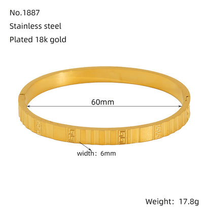 Hot-Selling Non-Fading Bracelet Titanium Steel Gold Wide Open Versatile Cuban Diamond-Studded Bracelet Factory Direct Sale