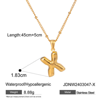 Stainless Steel Letter Necklace Pendant High-End Clavicle Chain Titanium Steel Jewelry Necklace