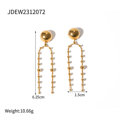 Titanium Steel Zircon Earrings Niche High-End Vintage Light Luxury Stainless Steel Jewelry for Women Non-Fading