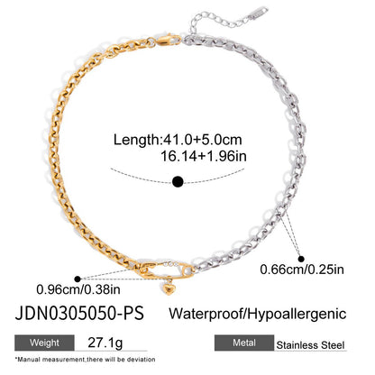 Original Design Paperclip 18K Stainless Steel Pin Necklace Light Luxury High-end Clavicle Chain Titanium Steel Jewelry