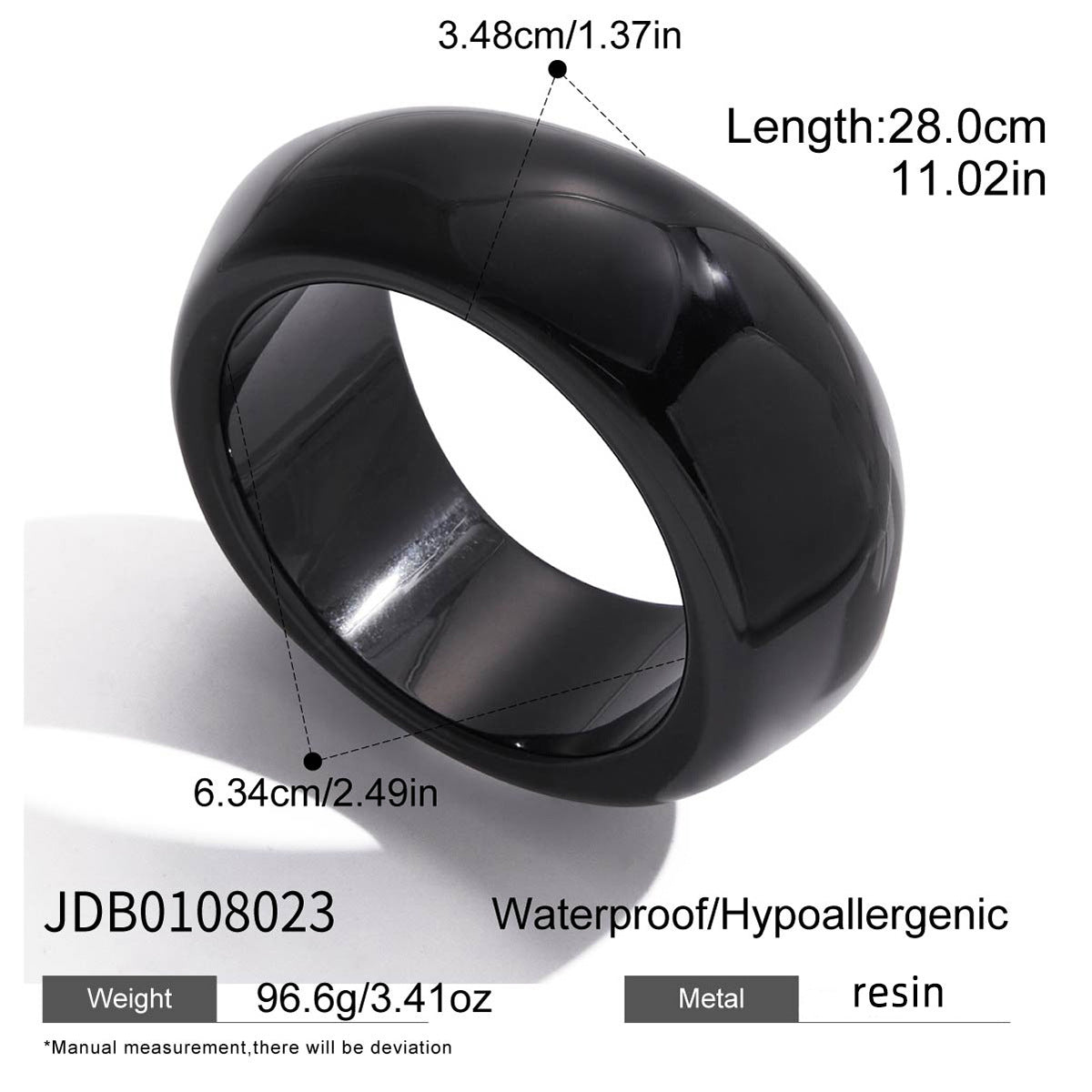 Melard Irregular Wide Resin Bracelet Niche High-End Feel Jewelry Women's Bracelet Bangle