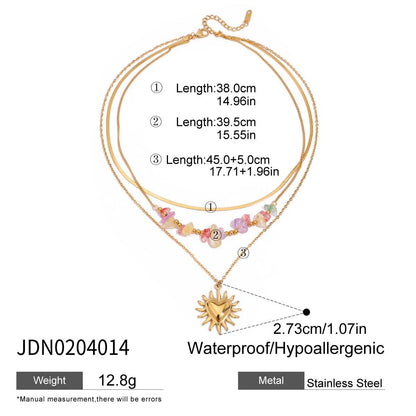 Stainless Steel Card Heart Necklace Light Luxury High-End Clavicle Chain Titanium Steel Jewelry Non-Fading