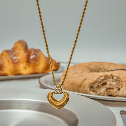 Heart Titanium Steel Necklace Accessories for Women Summer Light Luxury Niche Choker Stainless Steel Jewelry