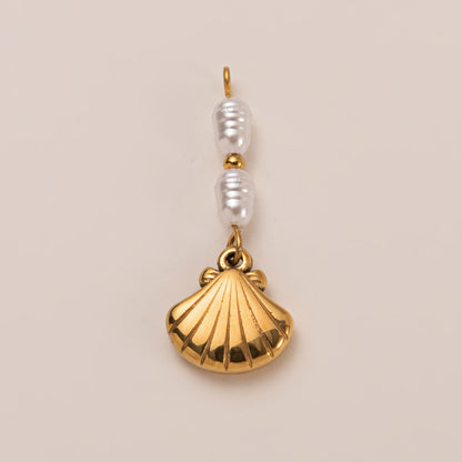 DIY Stainless Steel Starfish Flat Conch Pendant DIY Accessories Furnace Vacuum Electroplating 18K Gold Color Retention