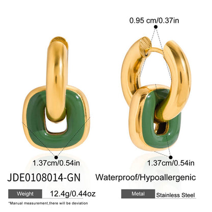 Oil Drop Titanium Steel Earrings Light Luxury High-end Feel Ear Buckle Non-fading Ear Jewelry Stainless Steel Accessories Women's Hoop Earrings