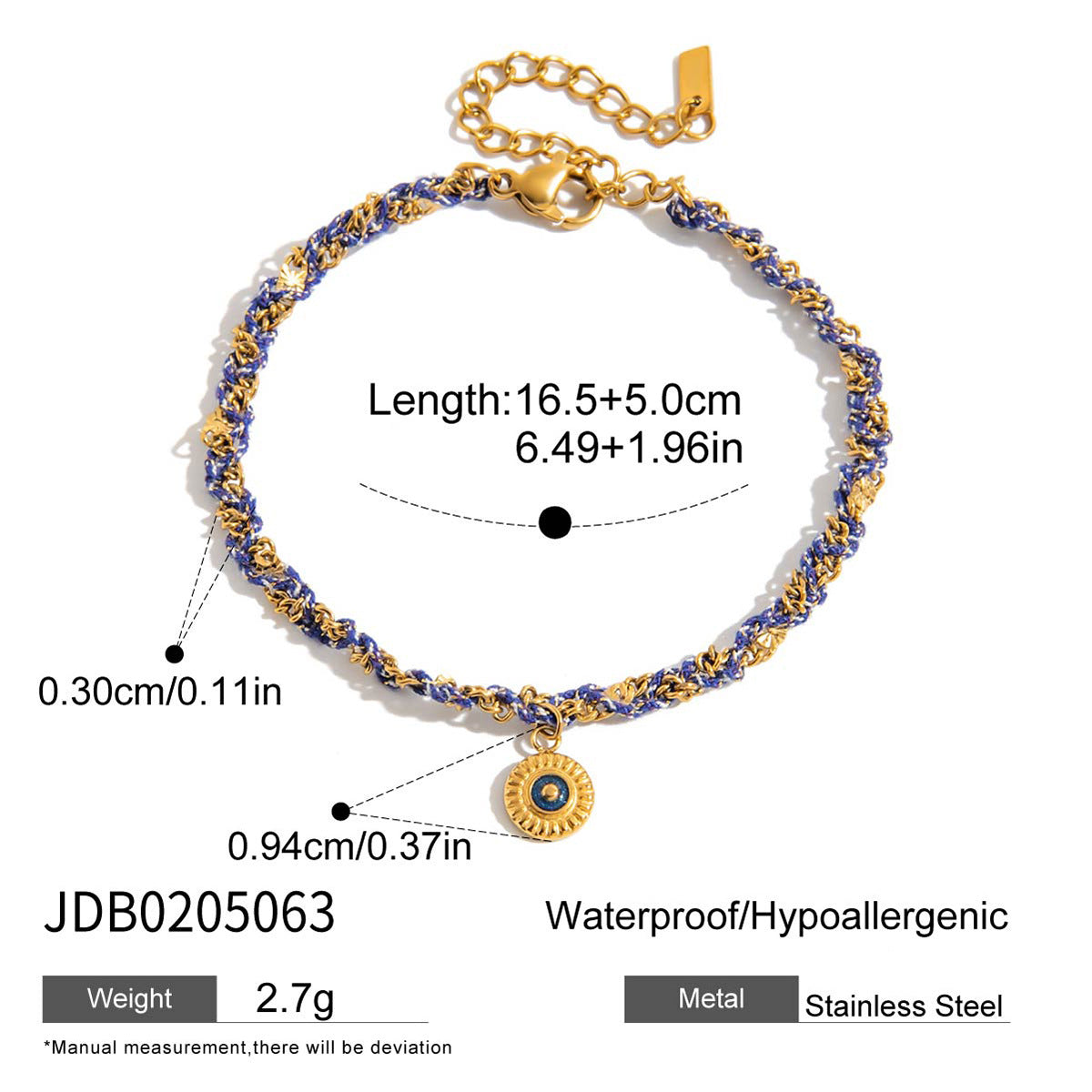 Titanium Steel Devil's Eye OT Buckle Bracelet Niche Light Luxury Hand Jewelry Non-Fading Stainless Steel Autumn Winter Accessories