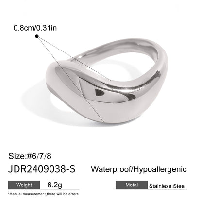 Stainless Steel Ring High-End Niche Exaggerated Ring Titanium Steel 18k Gold Hand Jewelry Ring