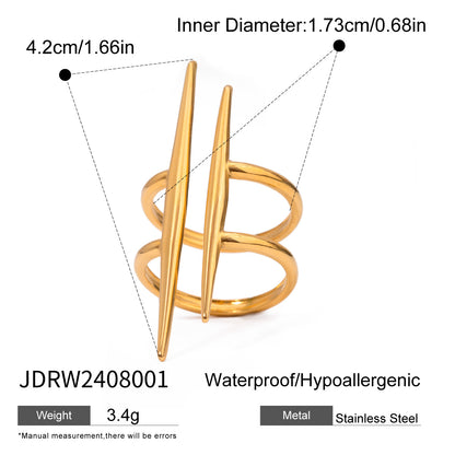 Stainless Steel Irregular Ring High-End Niche Open Ring Titanium Steel Hand Jewelry Ring