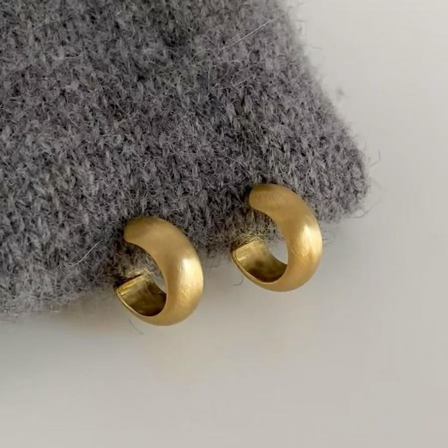 High-end Minimalist Brushed Earrings Elegant Simple Fashionable Minimalist Versatile Earrings Studs