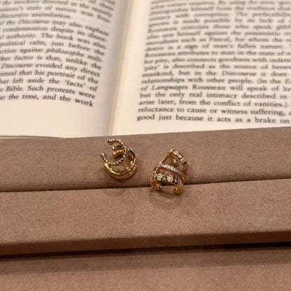 Sterling Silver S925 Real Gold Plated Ear Cuff Light Luxury High-end Exquisite Niche Jewelry Versatile