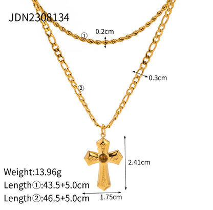 Titanium Steel Sweater Chain Necklace Light Luxury Niche Jewelry Women's High-end Stainless Steel Autumn and Winter Accessories