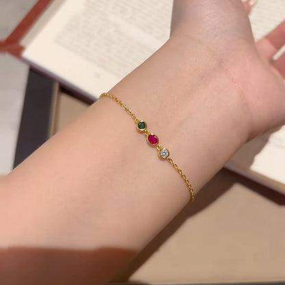 Sterling Silver S925 High Carbon Diamond Dopamine Color Gemstone Bracelet Fashion Luxury Exquisite Super Sparkling Bracelet