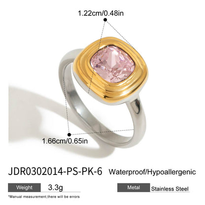 Titanium Steel Gold Bead Pearl Necklace Light Luxury Jewelry High-End Feel Stainless Steel Natural Stone Ring