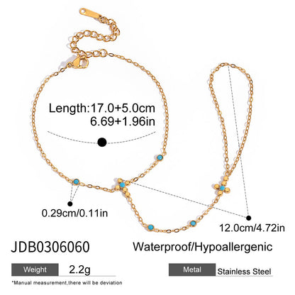 Stainless Steel Zircon Pearl Interlocking Bracelet Light Luxury High-end Feel Titanium Steel Non-fading Jewelry