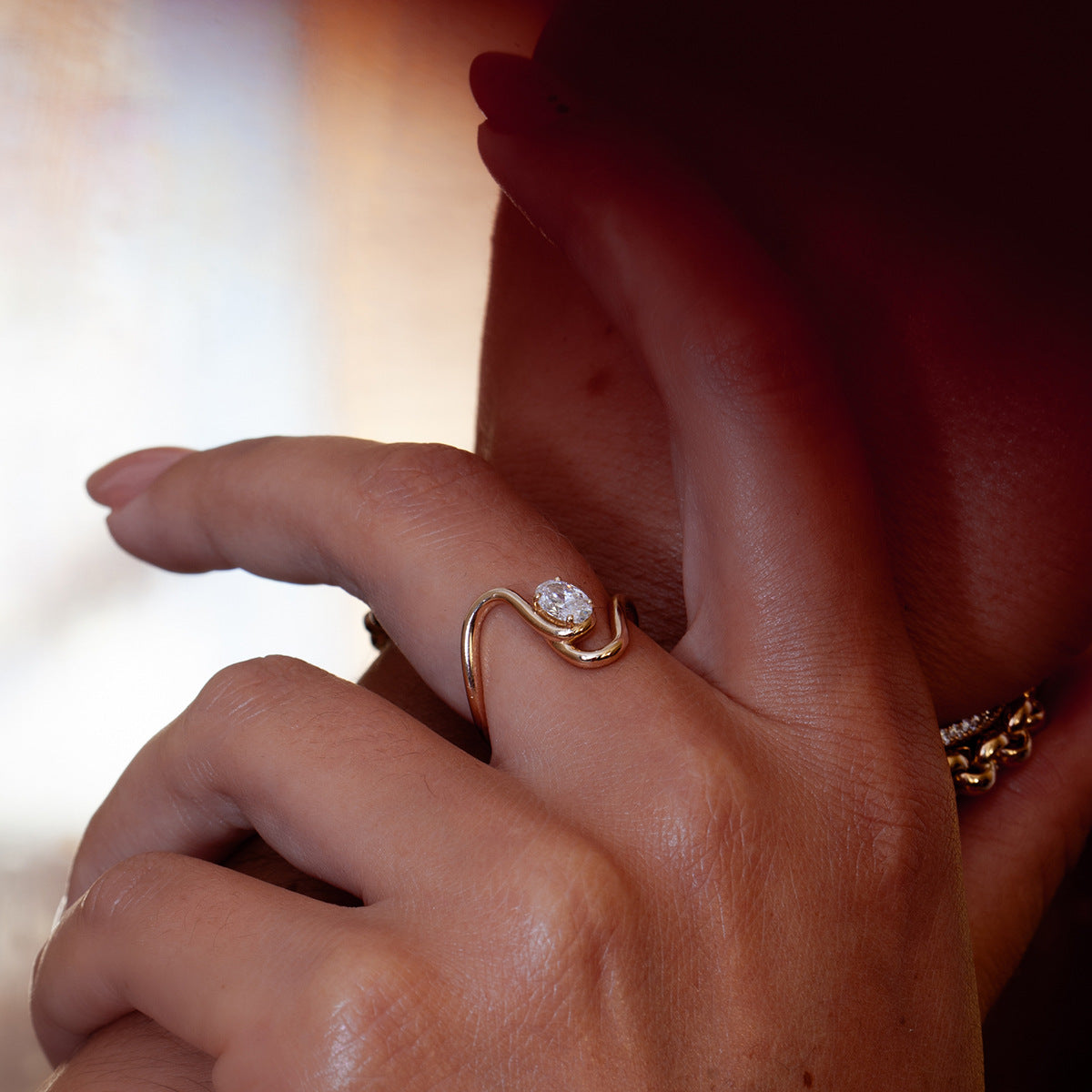 Zircon Ring Titanium Steel Non-Fading Jewelry Light Luxury High-End Feel Ring Hot-Selling Accessories Ring