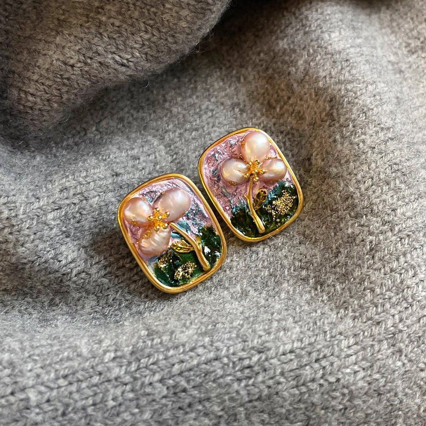 Orecchini vintage con perle d'acqua dolce a goccia d'olio, orecchini di perle versatili in argento S925 di alta qualità per donna