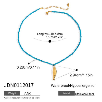 Stainless Steel Vacation Style Beaded Necklace Titanium Steel Jewelry for Women High-End Non-Fading Collarbone Chain