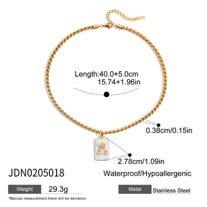 Titanium Steel Oil Drop Necklace Light Luxury High-end Clavicle Chain Non-fading Hot-selling Stainless Steel Jewelry