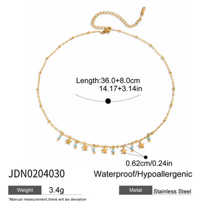 Titanium Steel Zircon Necklace for Women, Light Luxury High-End Clavicle Chain, Non-Fading Stainless Steel Jewelry