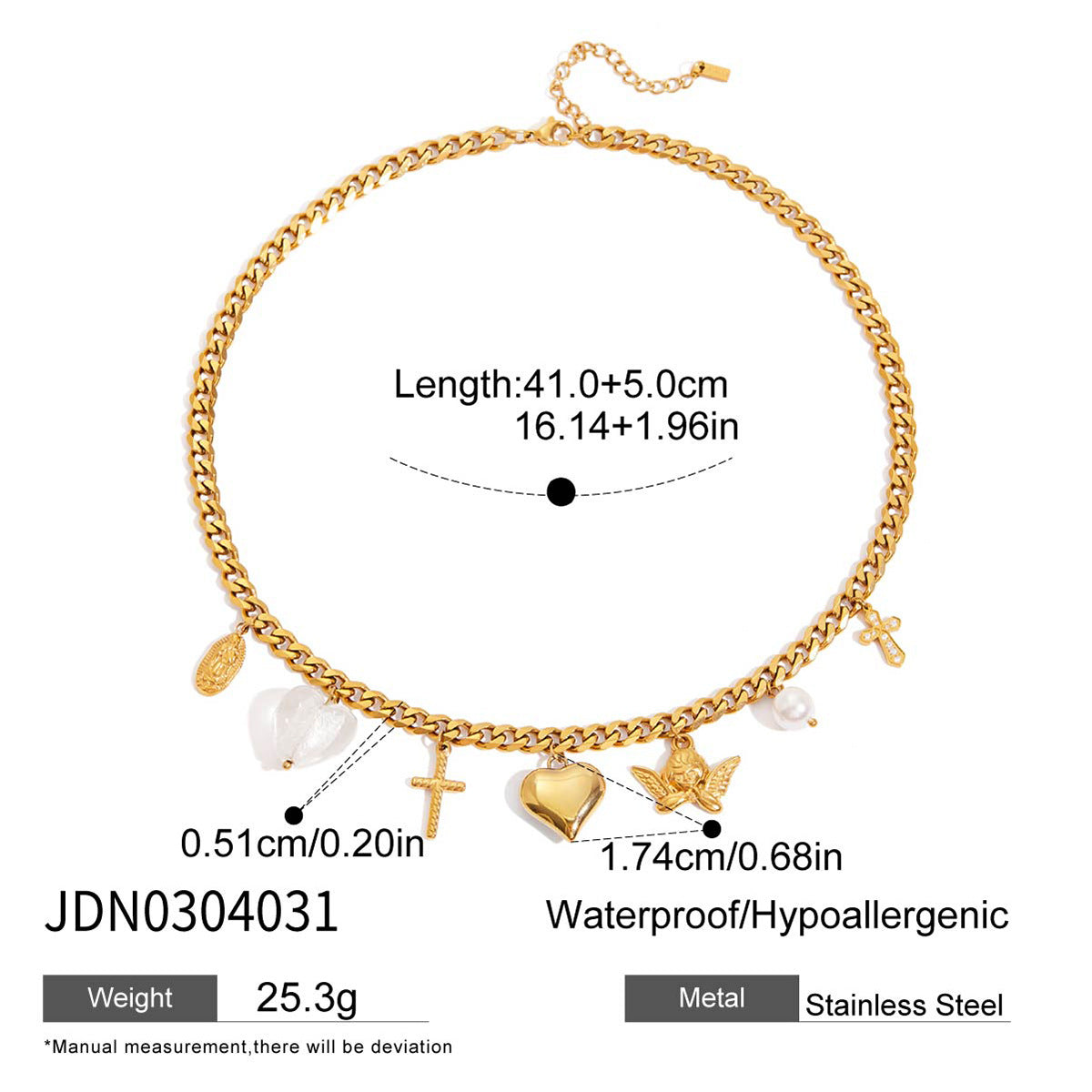 Stainless Steel Heart Necklace Light Luxury High-End Clavicle Chain Titanium Steel Jewelry Non-Fading Hot Item