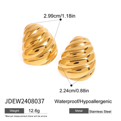 Stainless Steel Pearl Necklace High-end Exaggerated Flower Stud Earrings Titanium Steel Jewelry Earrings