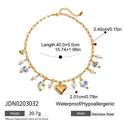 Titanium Steel Shell Necklace Light Luxury High-end Beach Vacation Style Collarbone Chain Stainless Steel Jewelry