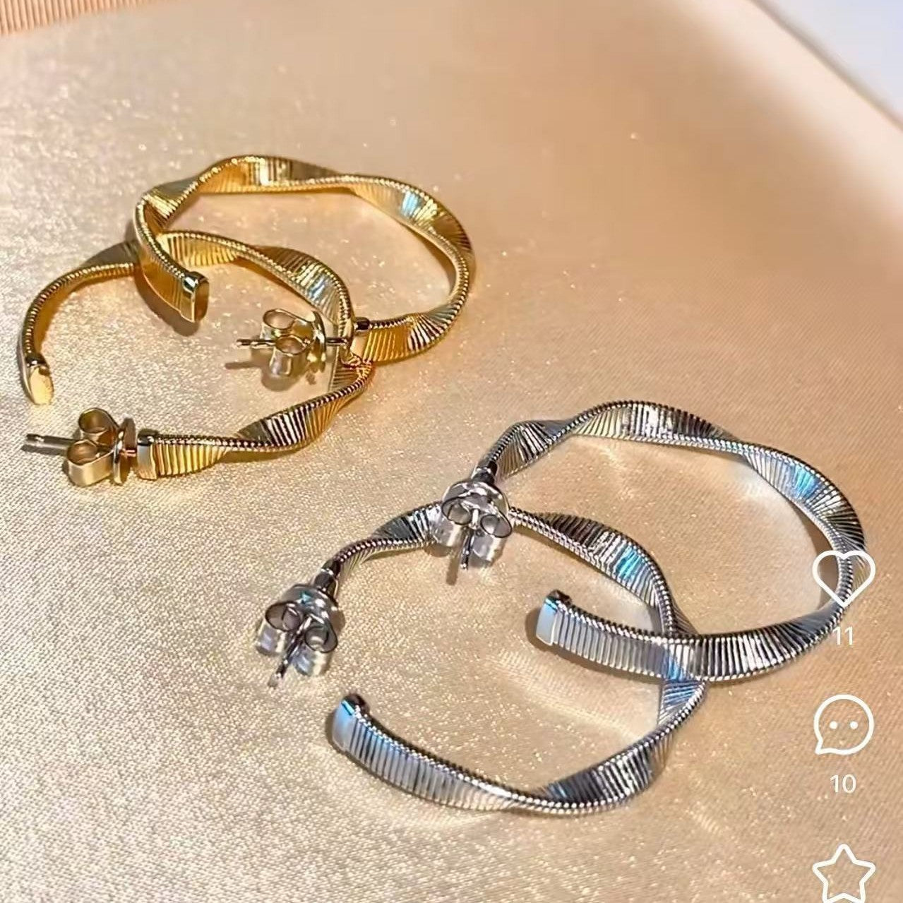 Sterling Silver S925 Italian Marco String Wire Wrapped Design Earrings Light Luxury Vintage Twisted Elegant Ear Jewelry