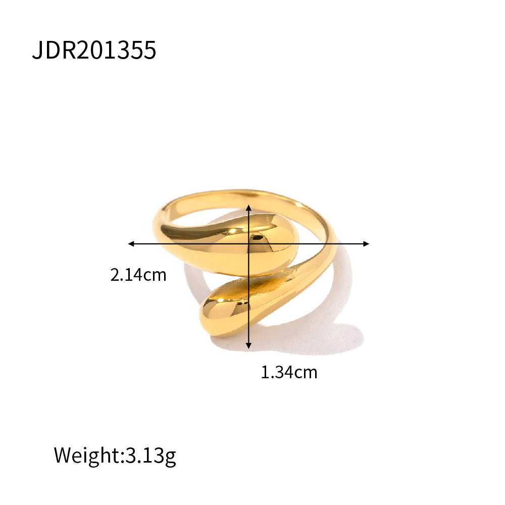 Ins Style Colorless High-end Simple Gold Steel Series Stainless Steel Plain Ring Jewelry