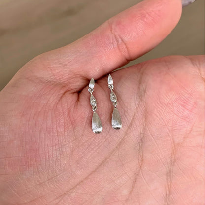 Pure Silver S925 Brushed Craft Rachel Necklace Earring Set Light Luxury High-end Fashion Versatile Adjustable Collarbone Chain