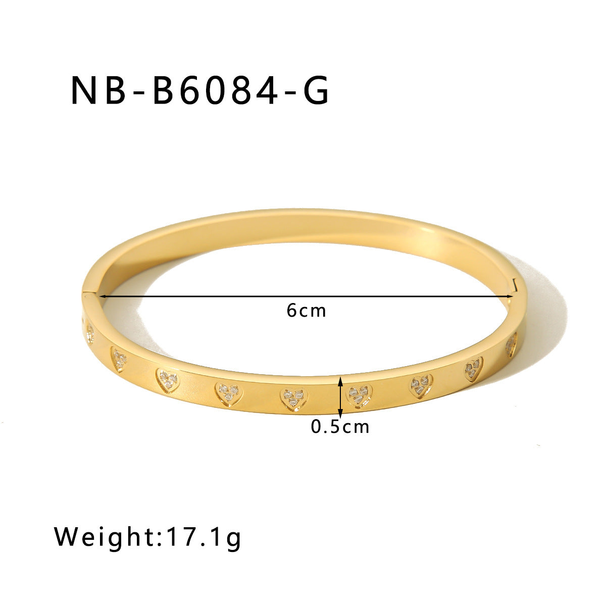 Hot-Selling Zircon Heart-Shaped Quadrilateral Geometric White Zircon Green Zircon Titanium Steel Real Gold Plated Color-Retaining Jewelry Bracelet