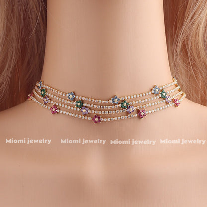 fllower necklace 18k glod