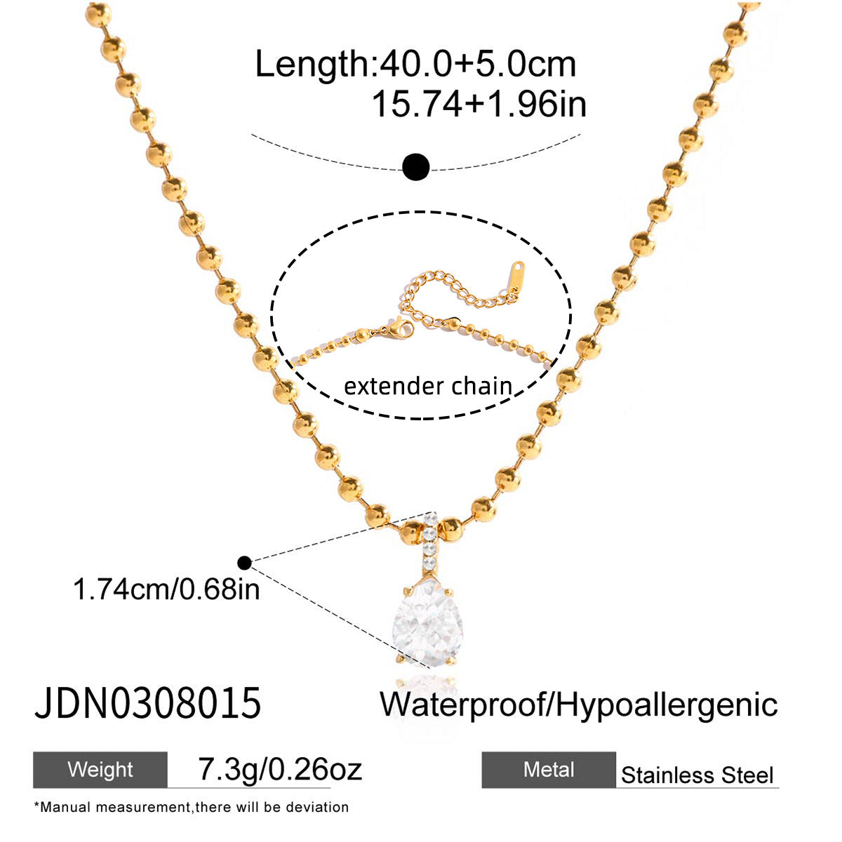 18k Titanium Steel Zircon Necklace Light Luxury High-end Clavicle Chain Non-fading Jewelry Stainless Steel Accessories