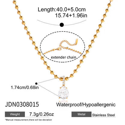 18k Titanium Steel Zircon Necklace Light Luxury High-end Clavicle Chain Non-fading Jewelry Stainless Steel Accessories