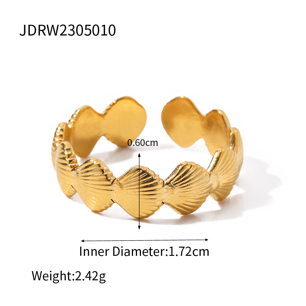 Ins Style Colorless High-end Simple Gold Steel Series Stainless Steel Plain Ring Jewelry