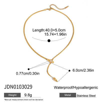Zircon Titanium Steel Snake Necklace Light Luxury High-end Neck Chain Stainless Steel Collarbone Chain Popular Jewelry