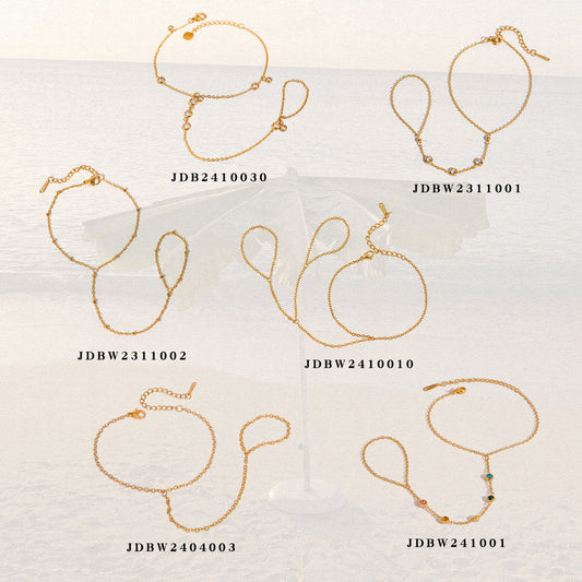 Stainless Steel Zircon Pearl Interlocking Bracelet Light Luxury High-end Feel Titanium Steel Non-fading Jewelry