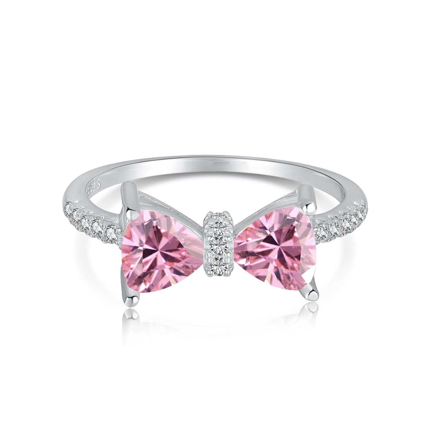 925 Sterling Silver Women's INS Heart Pink Ring Pink Diamond Sugar Cube Super Sparkling High Carbon Diamond Ring Wedding Ring
